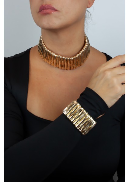 Luna Gold Dokulu Choker & Bileklik Seti fiyatları
