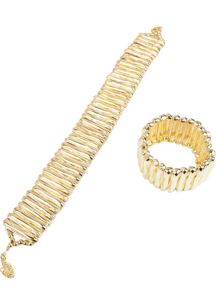 Luna Gold Dokulu Choker & Bileklik Seti indirimleri