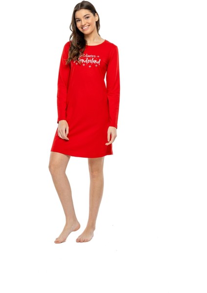 Elbise Modd Kadın Uzun Kollu Bisiklet Yaka Kırmızı-Lacivert Renk 39699 modelleri