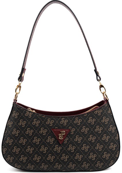 Kadın Çapraz Çanta 1251-48377 Sılver Polo Çapraz Bayan Çantası M178 Kahve Sarı-Mat Bordo