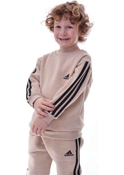 Erkek Çocuk Şeritli Polar Eşofman Takımı – Rahat ve Yumuşak Kumaş fiyatları