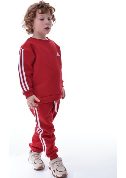 Erkek Çocuk Şeritli Polar Eşofman Takımı – Rahat ve Yumuşak Kumaş