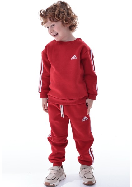 Erkek Çocuk Şeritli Polar Eşofman Takımı – Rahat ve Yumuşak Kumaş