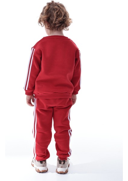 Erkek Çocuk Şeritli Polar Eşofman Takımı – Rahat ve Yumuşak Kumaş