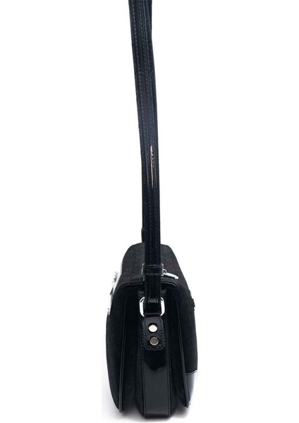 Kadın Çapraz Çanta 784-46060 Sılver Polo Çapraz Bayan Çantası M158 Siyah-Rugan Siyah modelleri