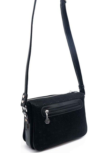 Kadın Çapraz Çanta 784-46060 Sılver Polo Çapraz Bayan Çantası M158 Siyah-Rugan Siyah fırsatları