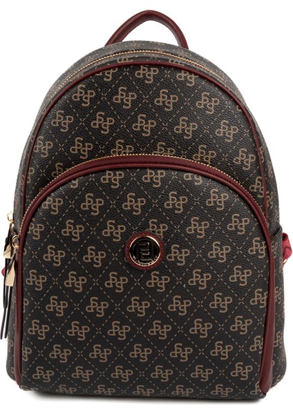 Kadın 1062-48534 Sılver Polo Sırt Çantası M178 Kahve Sarı-Mat Bordo