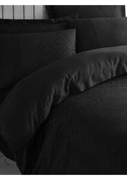 Çift Kişilik Jakarlı Saten Nev Takımı Dama Siyah fırsatları