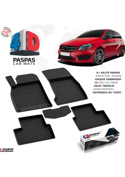 Mercedes B Serisi W246 4D Havuzlu Paspas 2012-2018 A+Kalite fırsatları