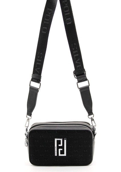 Kadın Çapraz Çanta 1078-40967 Sılver Polo Çapraz Bayan Çantası M158 Siyah-Nova Siyah