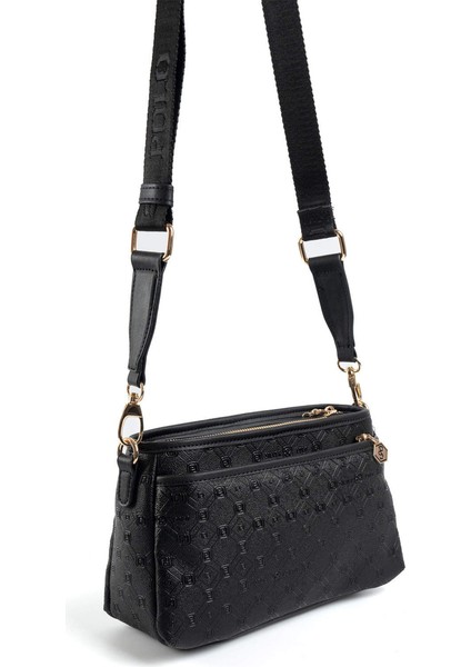 Kadın Çapraz Çanta 1184-48398 Sılver Polo Çapraz Bayan Çantası M86 Siyah-Mat Siyah fırsatları