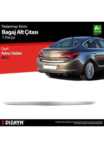 Opel Astra J SD Krom Bagaj Alt Çıtası 2012-2020 fırsatları