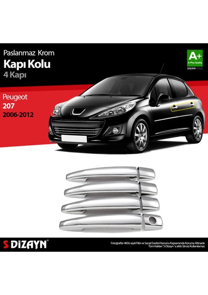 Peugeot 207 Krom Kapı Kolu 4 Kapı 2006-2012 indirimleri