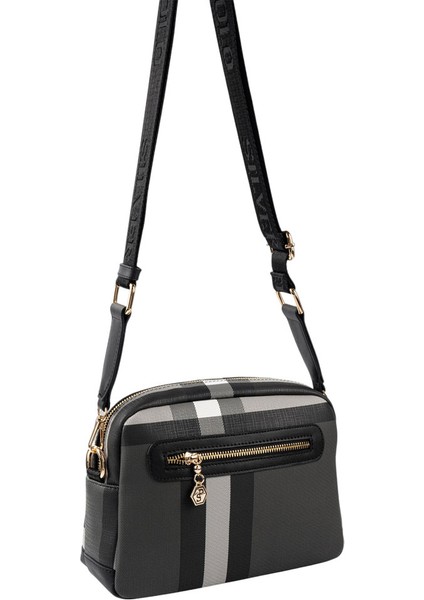 Kadın Çapraz Çanta 1201-48530 Sılver Polo Çapraz Bayan Çantası MK129 Siyah-Mat Siyah fırsatları