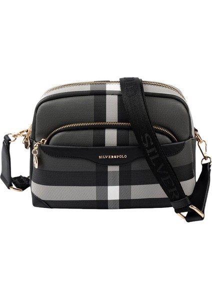 Kadın Çapraz Çanta 1201-48530 Sılver Polo Çapraz Bayan Çantası MK129 Siyah-Mat Siyah indirimleri