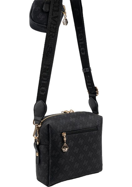 Kadın Çapraz Çanta 1038-48491 Sılver Polo Çapraz Bayan Çantası M178 Siyah-Mat Siyah fırsatları