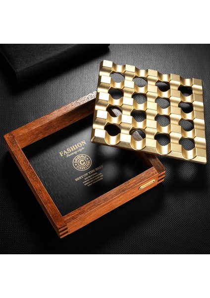 Cigarloong Çoklu Ahşap Kare Puro Küllüğü Gold modelleri