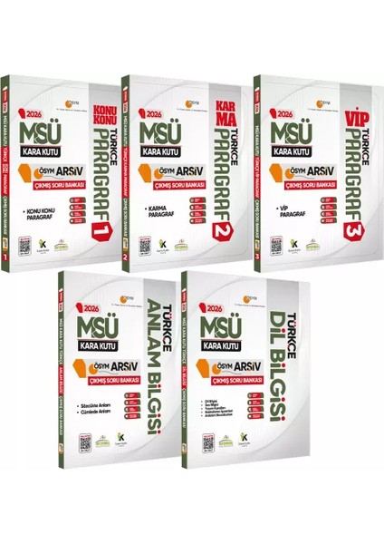 2026 Msü Türkçe Kara Kutu Ösym Çıkmış Soru Bankası 5li Altın Set Konu Özetli Dijital Çözümlü