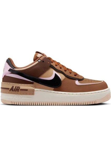 Air Force 1 Shadow Sneaker Unisex Reflektörlü Hakiki Deri Günlük Spor Ayakkabı Kahverengi
