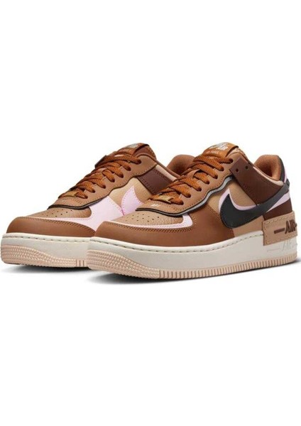 Air Force 1 Shadow Sneaker Unisex Reflektörlü Hakiki Deri Günlük Spor Ayakkabı Kahverengi modelleri