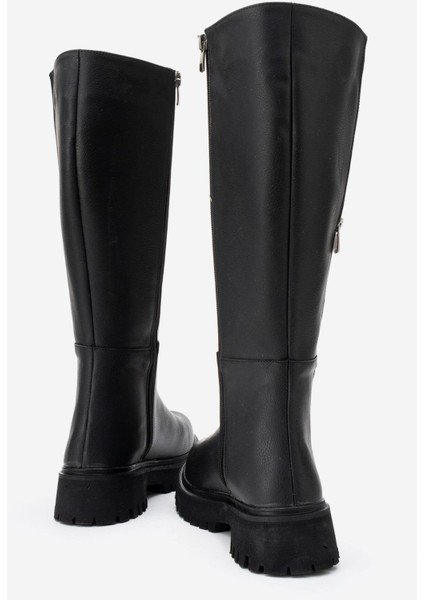 Kadın Düz Fermuarlı Çizme Siyah Cilt fırsatları