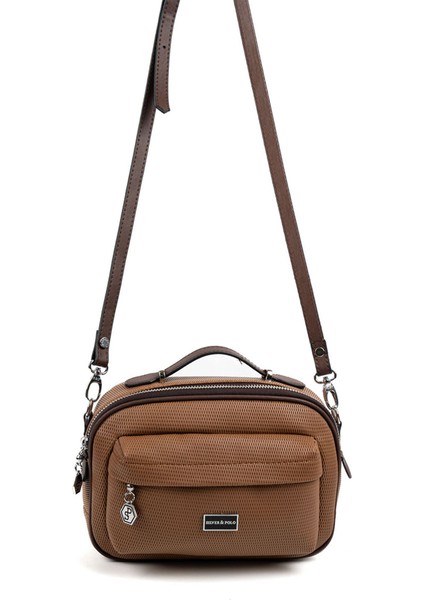 Kadın Çapraz Çanta 1186-48308 Sılver Polo Çapraz Bayan Çantası M86 Karamel-Mat Kahve
