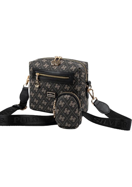 Kadın Çapraz Çanta 1038-48492 Sılver Polo Çapraz Bayan Çantası M178 Füme-Mat Siyah indirimleri