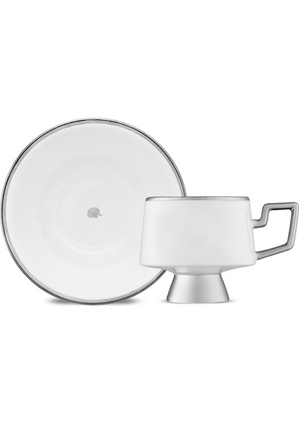 Ellmore Platin 6'lı Kahve Fincan Takımı