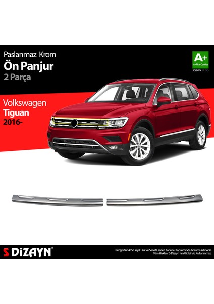 VW Tiguan Krom Ön Panjur 2 Prç. 2016-2020