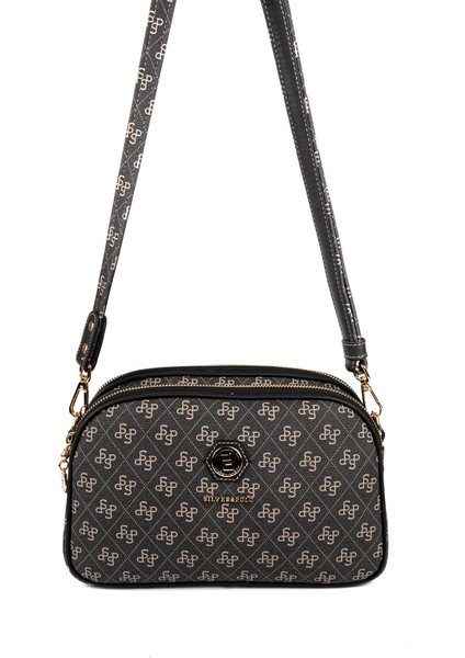 Kadın Çapraz Çanta 745-48448 Sılver Polo Çapraz Bayan Çantası M178 Füme-Mat Siyah