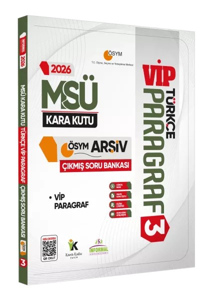 2026 Msü Türkçenin Kara Kutusu Paragraf 3 Vip Ösym Çıkmış Soru Bankası Dijital Çözümlü