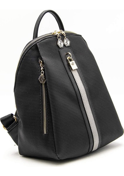 Kadın 1123-46055 Sılver Polo Sırt Çantası M86 Siyah-Mat Siyah-Platin fiyatları