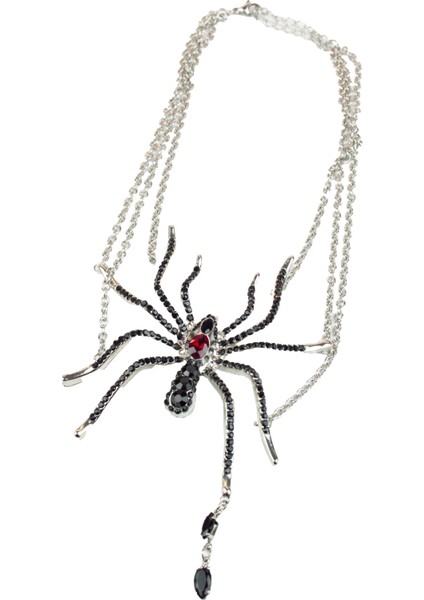 Örümcek Form Siyah Taşlı Çoklu Zincir Choker Kolye fırsatları