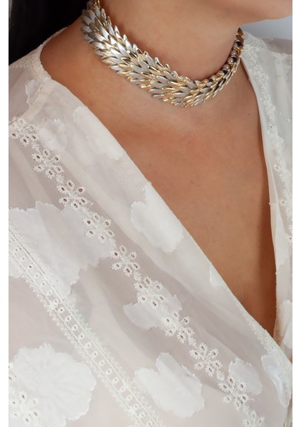 Dual Leaf Choker Kolye