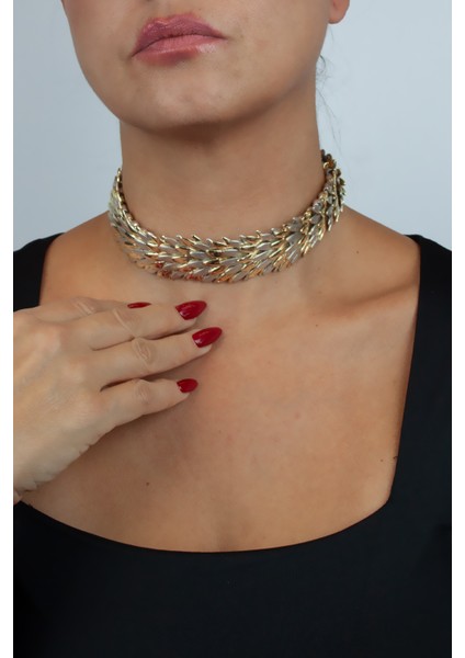 Dual Leaf Choker Kolye fiyatları