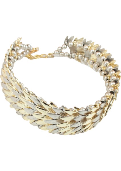 Dual Leaf Choker Kolye indirimleri