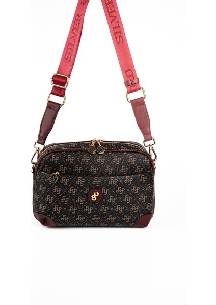 Kadın Çapraz Çanta 1094-48615 Sılver Polo Çapraz Bayan Çantası M178 Kahve Sarı-Mat Bordo