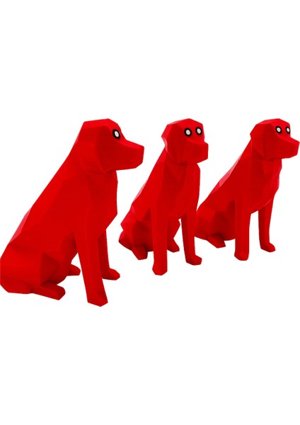 3D Baskı Dekoratif Kırmızı Köpek Figurü – Poligon Tasarım – Masa Üstü Süs Eşyası – Çocuk Odası, Ofis, Kreş Dekorasyonu fiyatları