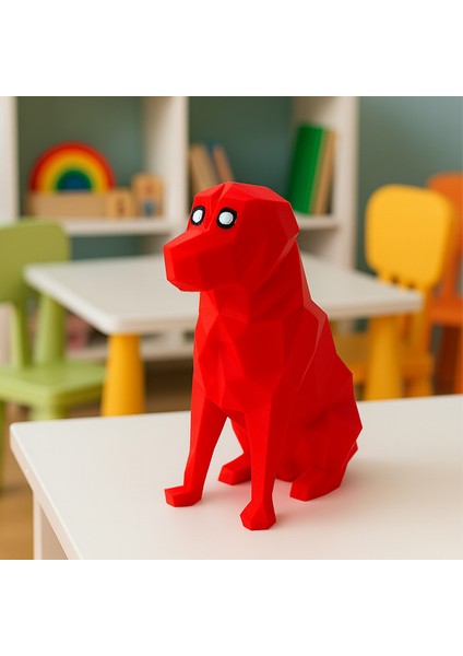 3D Baskı Dekoratif Kırmızı Köpek Figurü – Poligon Tasarım – Masa Üstü Süs Eşyası – Çocuk Odası, Ofis, Kreş Dekorasyonu fırsatları