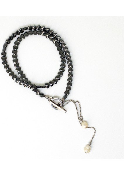 Mya – Hematit & Inci Kolye