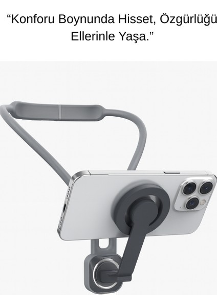 Çok Fonksiyonlu Boyun Tipi Telefon Tutucu | 360° Ayarlanabilir Manyetik Stand