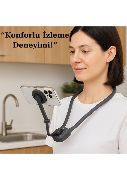 Çok Fonksiyonlu Boyun Tipi Telefon Tutucu | 360° Ayarlanabilir Manyetik Stand fiyatları
