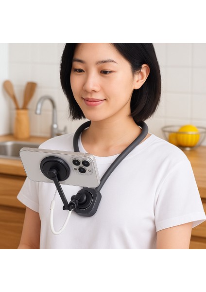 Çok Fonksiyonlu Boyun Tipi Telefon Tutucu | 360° Ayarlanabilir Manyetik Stand fırsatları