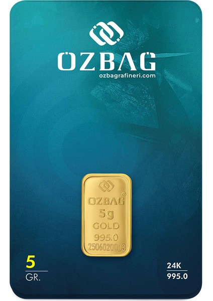 AgaKulche 24 Ayar 5 gr 995 Özbağ Külçe Altın