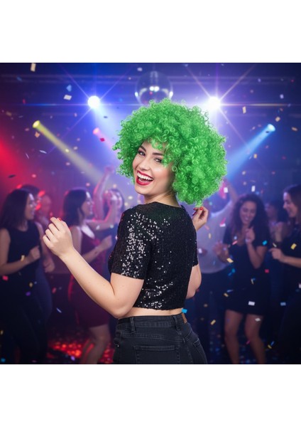 Animasyon Parti ve Palyaço Peruğu / Açık Yeşil