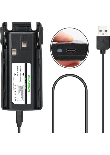 Baofeng Uv-82 Batarya Pil Type-C Girişli Kolay Şarj Uv-82 UV82 Telsiz Pil Batarya Battery modelleri