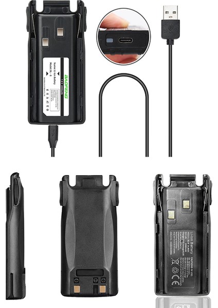 Baofeng Uv-82 Batarya Pil Type-C Girişli Kolay Şarj Uv-82 UV82 Telsiz Pil Batarya Battery fırsatları