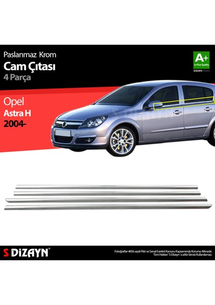 Opel Astra H HB Krom Cam Çıtası 4 Prç 2004-2013 indirimleri