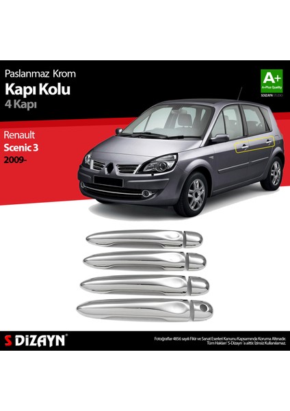 Renault Scenic 3 Krom Kapı Kolu 4 Prç 2010-2013 indirimleri