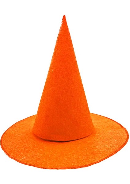 Tcu Renk Keçe Cadı Şapkası Yetişkin Çocuk Uyumlu 35X38 cm